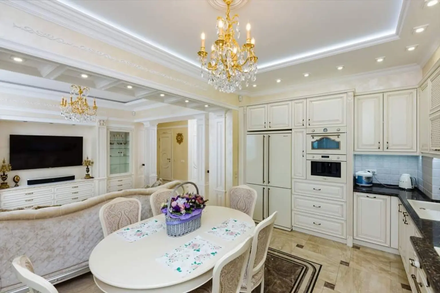 Classic ivory kitchen — Overall view